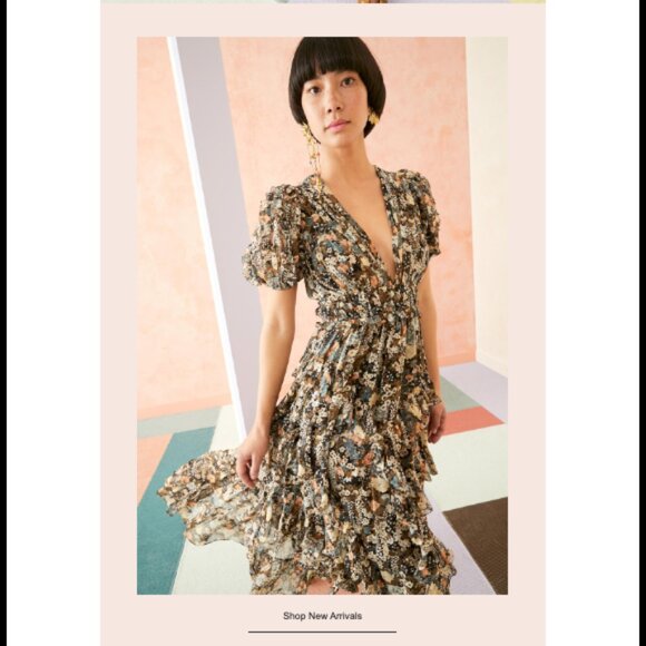 Ulla Johnson NWOT Aliya  Night Garden Floral Silk Dress US 2 - Picture 6 of 12